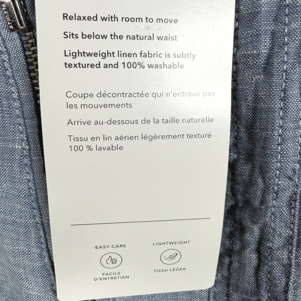 Athleta Cabo Linen Wide Leg Pants Light Blue Chambray Size 16 NWT SP22 - Picture 8 of 16